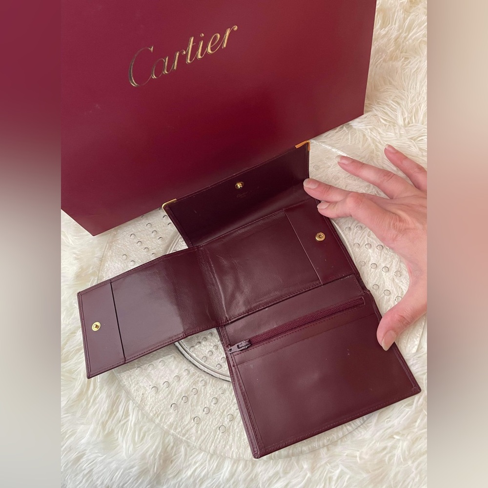 Cartier Bordeaux Leather Wallet - Picture 7 of 8